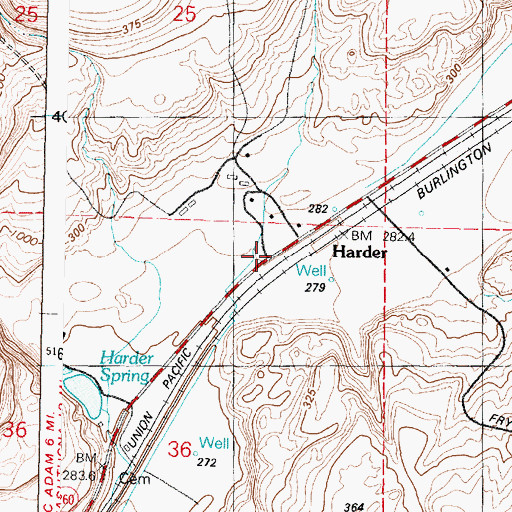 Topographic Map of Harder, WA