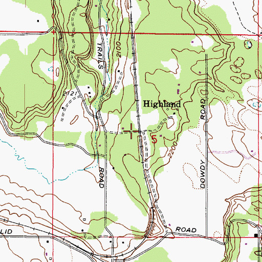 Topographic Map of Highland, WA