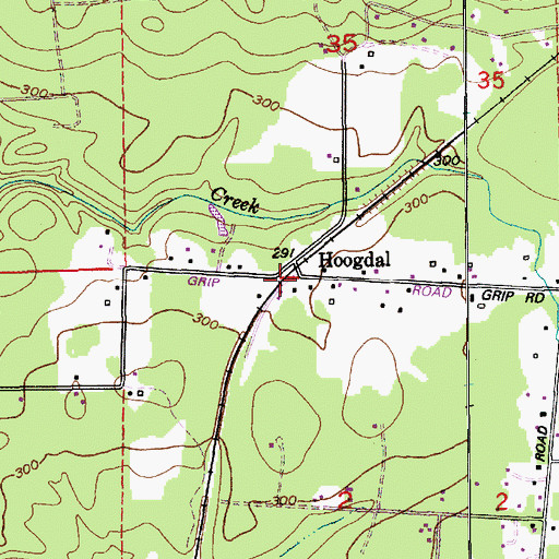 Topographic Map of Hoogdal, WA