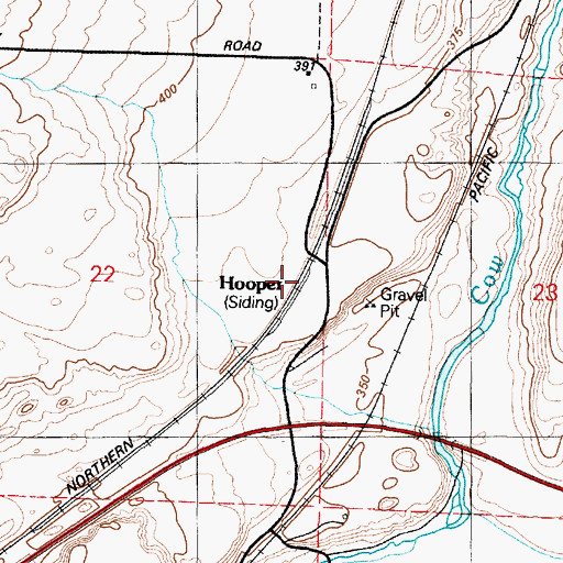 Topographic Map of Hooper, WA