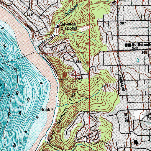 Topographic Map of Inglesea, WA