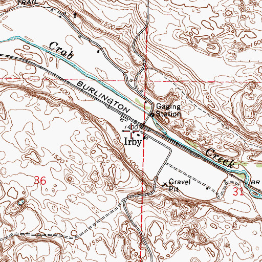 Topographic Map of Irby, WA