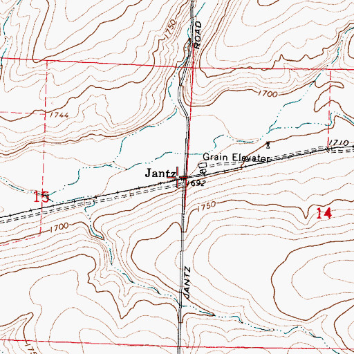 Topographic Map of Jantz, WA
