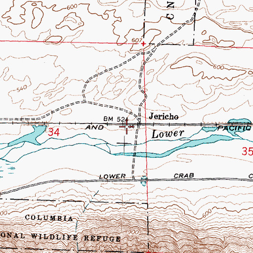 Topographic Map of Jericho, WA