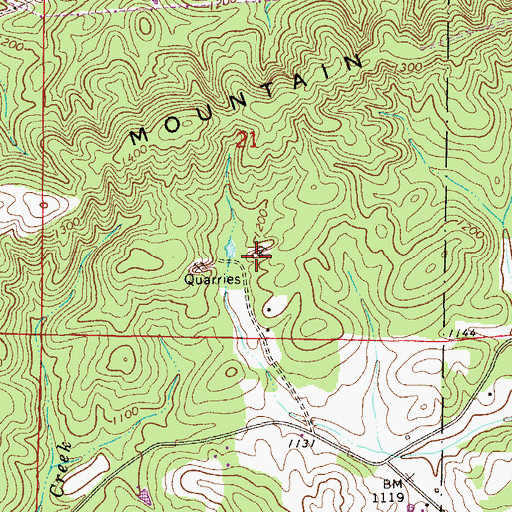 Topographic Map of Pocahontas Mine, AL