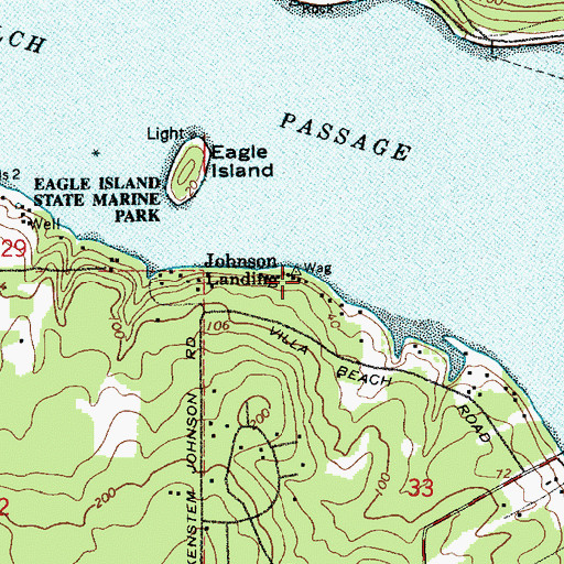Topographic Map of Johnson Landing, WA