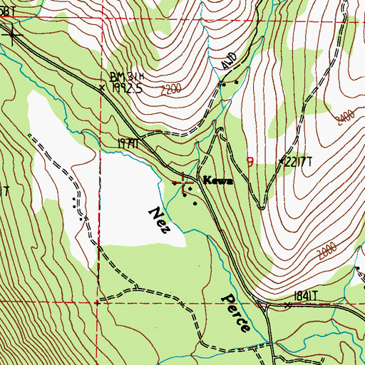 Topographic Map of Kewa, WA