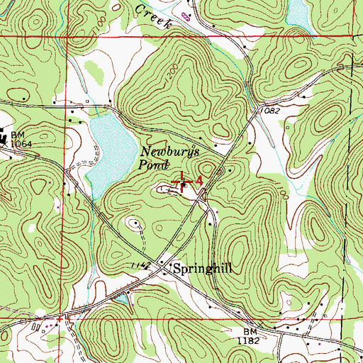 Topographic Map of Springhill Church, AL