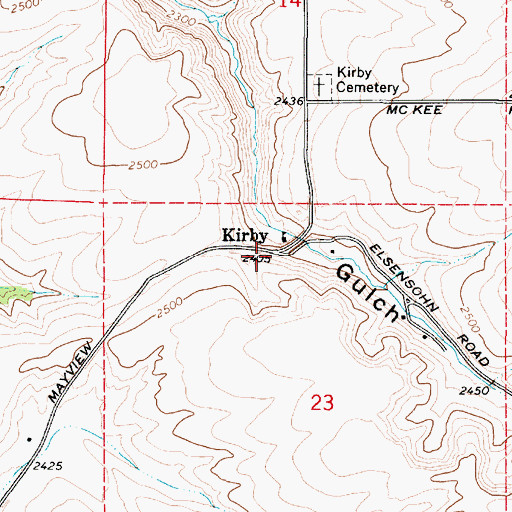 Topographic Map of Kirby, WA