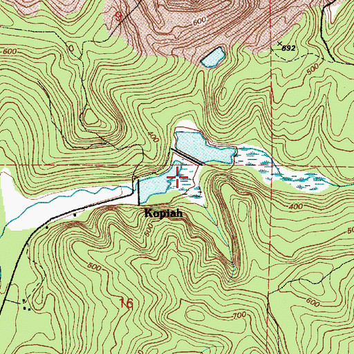 Topographic Map of Kopiah, WA