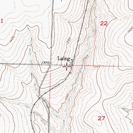 Topographic Map of Laing, WA