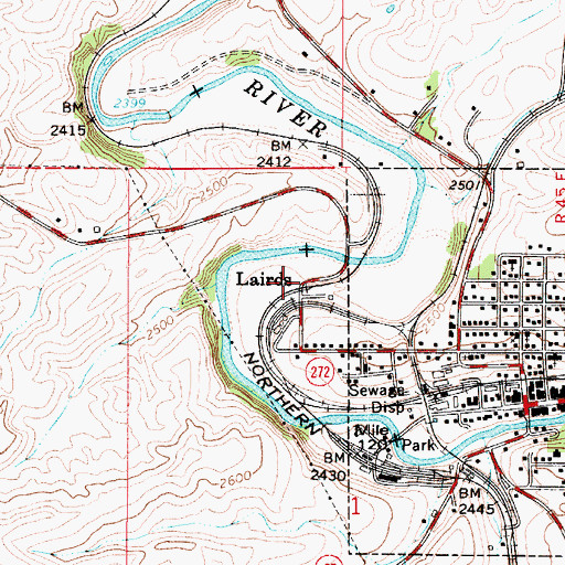 Topographic Map of Lairds, WA