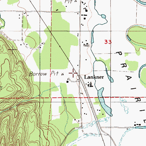 Topographic Map of Lankner, WA