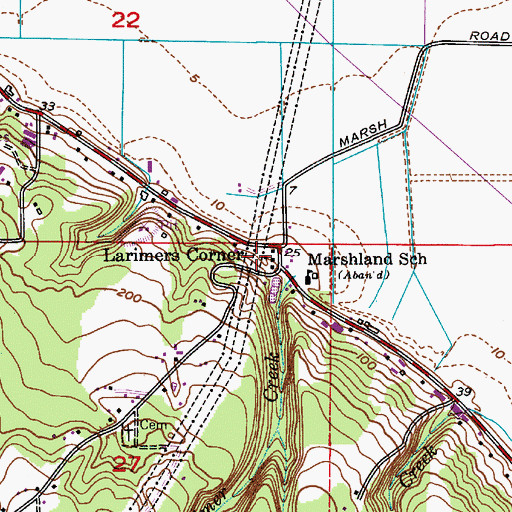 Topographic Map of Larimers Corner, WA
