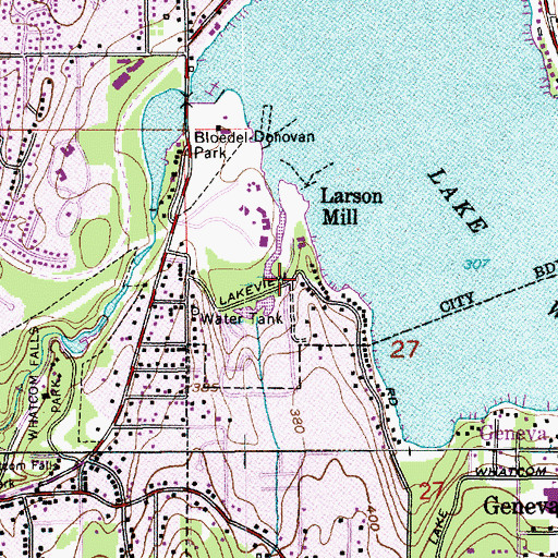 Topographic Map of Larson Mill, WA