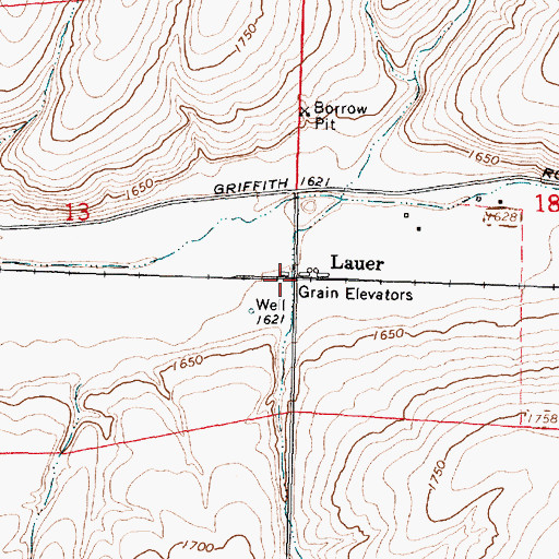 Topographic Map of Lauer, WA
