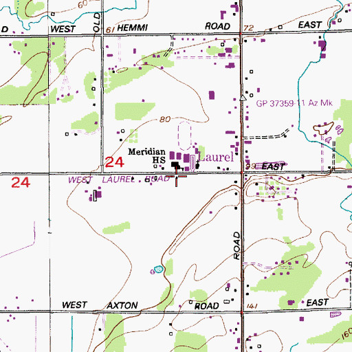 Topographic Map of Laurel, WA
