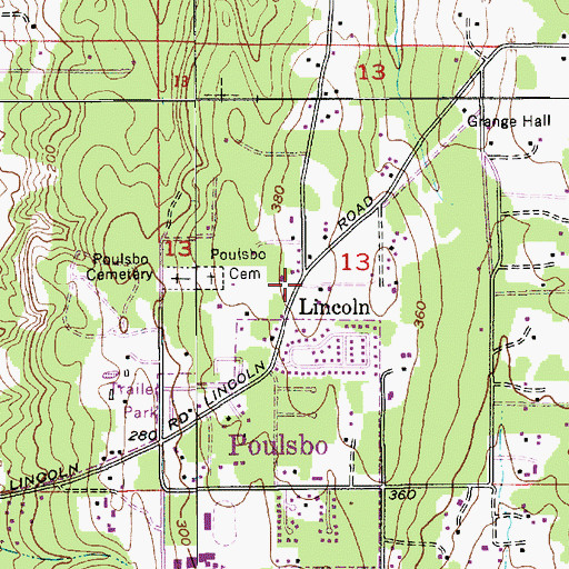 Topographic Map of Lincoln, WA