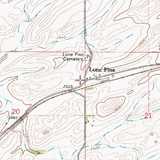Topographic Map of Lone Pine, WA