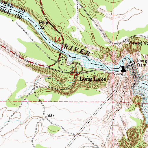 Topographic Map of Long Lake, WA