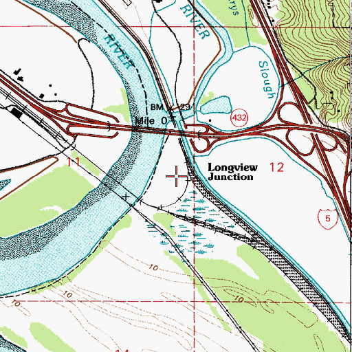 Topographic Map of Longview Junction, WA