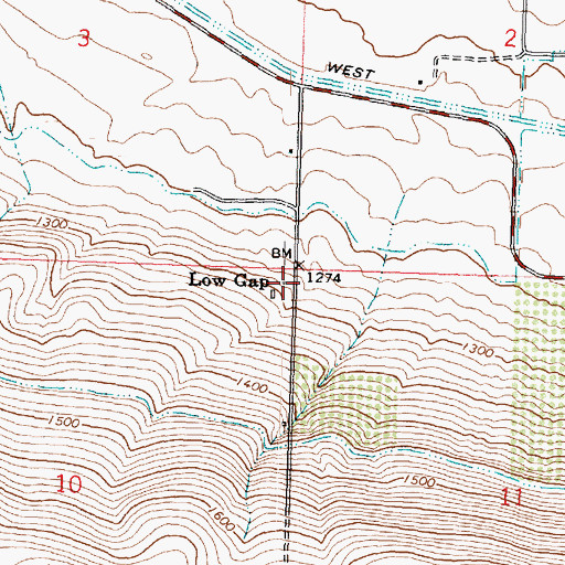 Topographic Map of Low Gap, WA