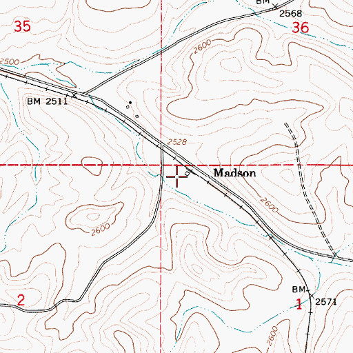Topographic Map of Madson, WA