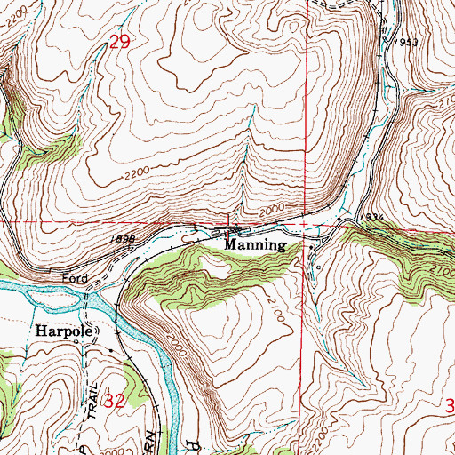 Topographic Map of Manning, WA