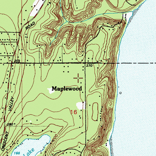 Topographic Map of Maplewood, WA