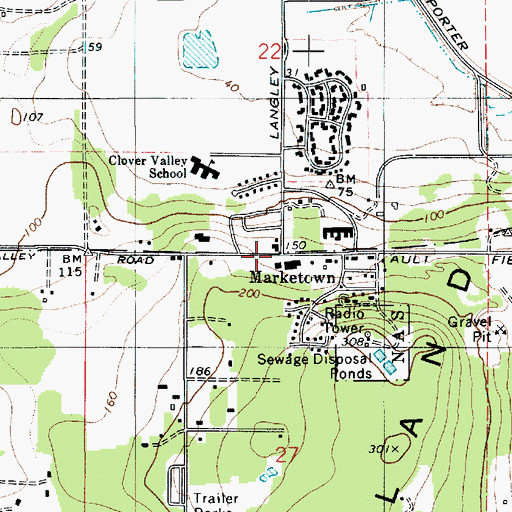 Topographic Map of Marketown, WA