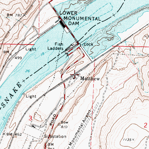 Topographic Map of Matthew, WA