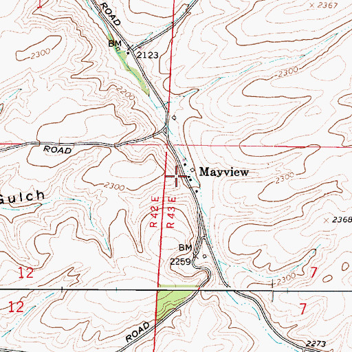 Topographic Map of Mayview, WA