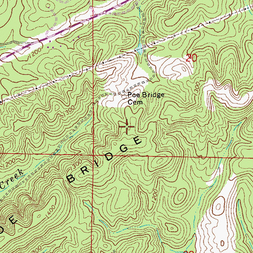 Topographic Map of Allen Mine, AL