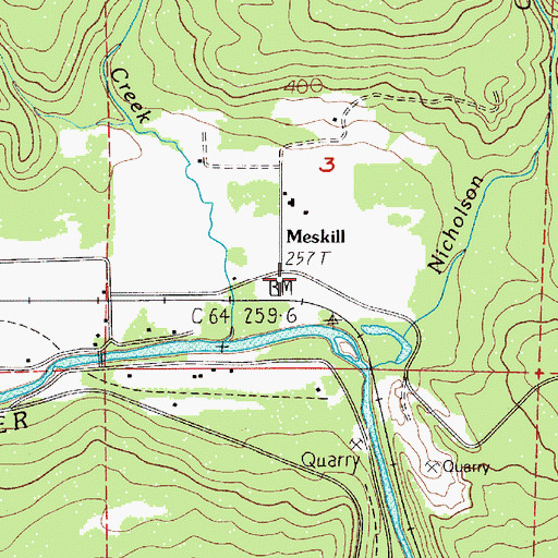 Topographic Map of Meskill, WA