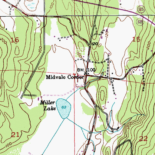 Topographic Map of Midvale Corner, WA