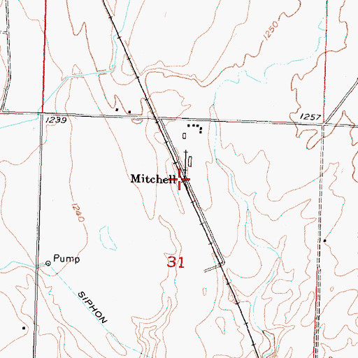 Topographic Map of Mitchell, WA