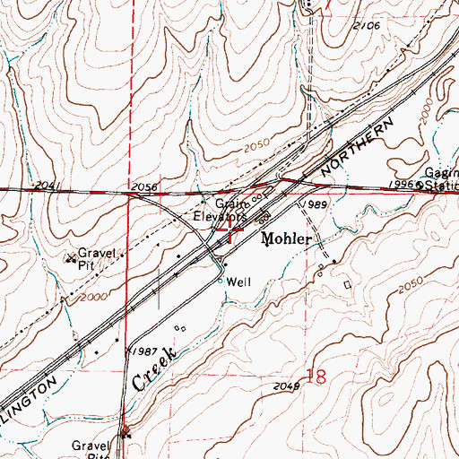 Topographic Map of Mohler, WA