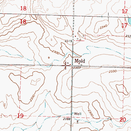 Topographic Map of Mold, WA