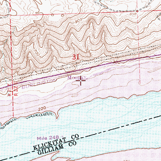 Topographic Map of Moona, WA