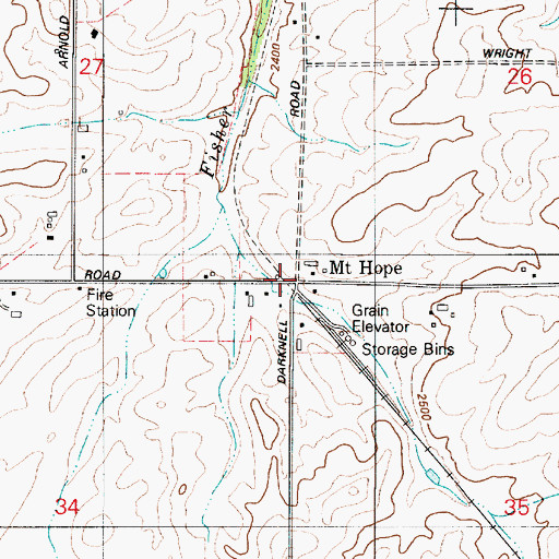Topographic Map of Mount Hope, WA
