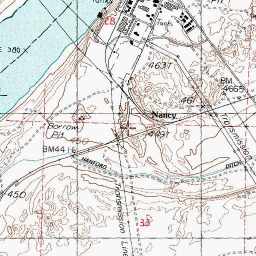Topographic Map of Nancy, WA