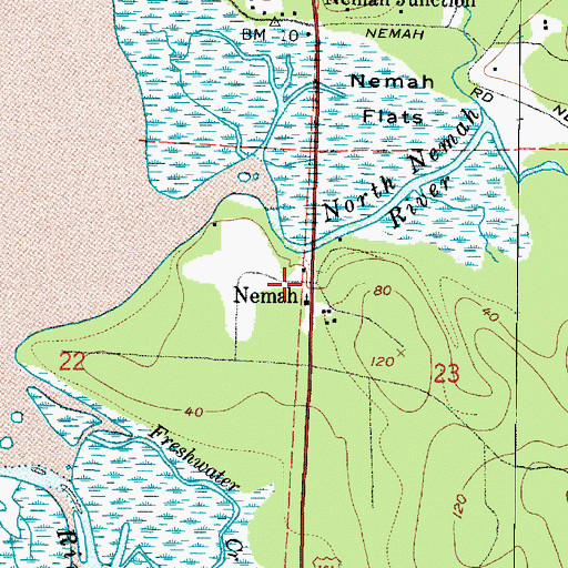 Topographic Map of Nemah, WA
