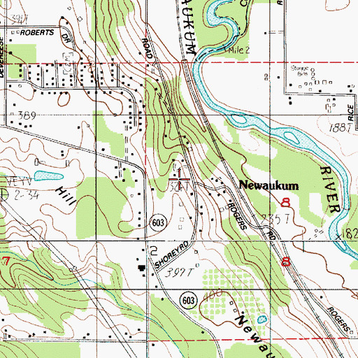 Topographic Map of Newaukum, WA