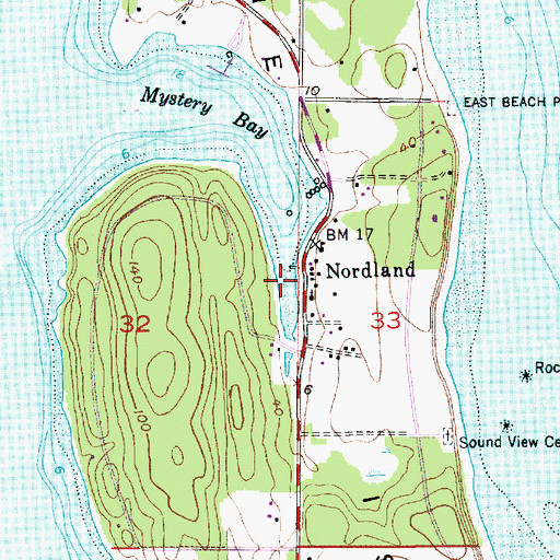 Topographic Map of Nordland, WA
