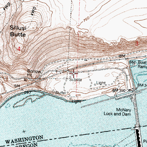 Topographic Map of North McNary, WA