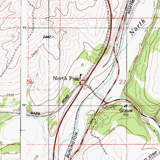 Topographic Map of North Pine, WA