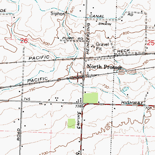 Topographic Map of North Prosser, WA