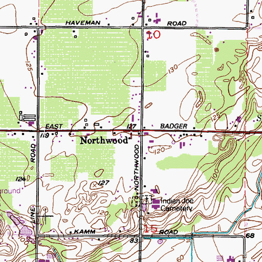 Topographic Map of Northwood, WA