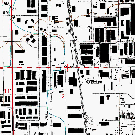 Topographic Map of O'Brien, WA