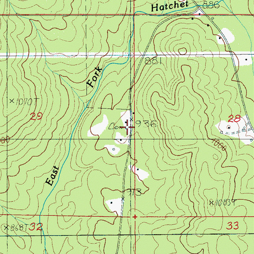 Topographic Map of Harvell Cemetery, AL